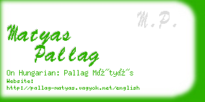 matyas pallag business card